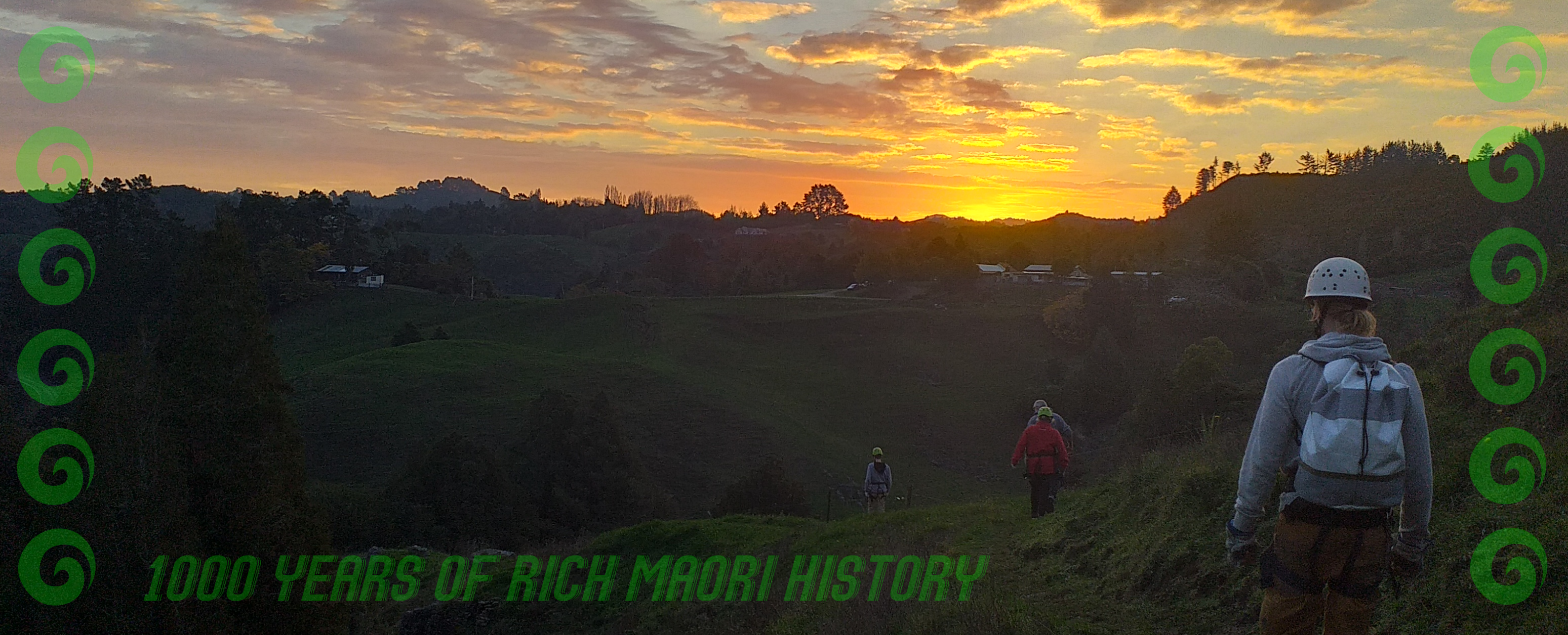 Beautiful Waitomo sunset walking back after the ziplines
